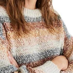 NWT Madewell Pastel Striped Crew Neck Sweater S